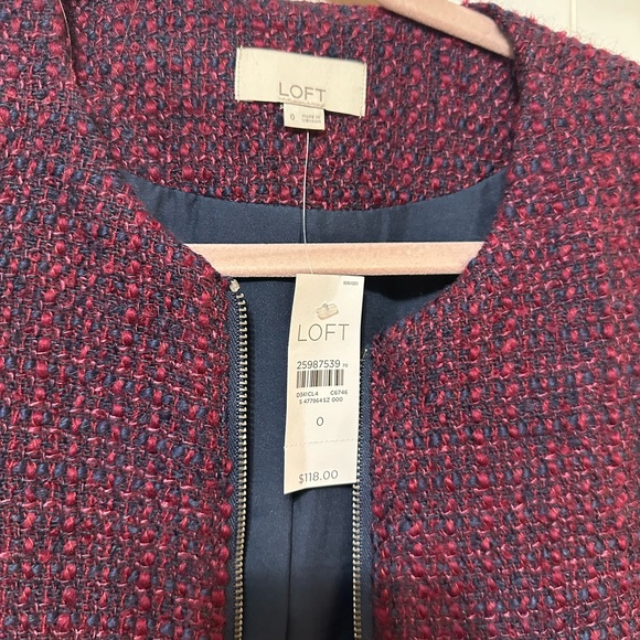 LOFT Women's Burgundy Tweed Blazer